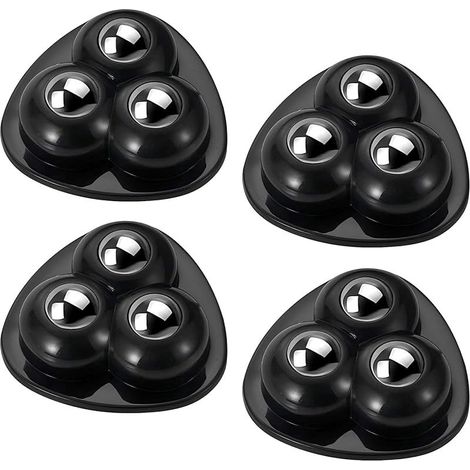 Lot de 4 Petites Roulettes de Meuble - Capacité de Charge Totale 50 kg, Roulettes Universelles Pivotantes à 360°, Autocollantes Billes Meubles Silencieuses (1/5)