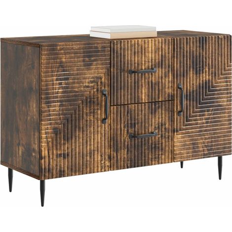 Maison La Vie - Buffet Salon Moderne - Meuble de rangement - Chêne fumé 89 x 34,5 x 60 cm Bois d'ingénierie bu3664