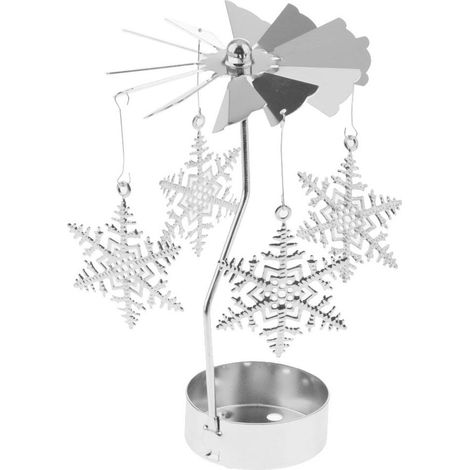 décor de noël tournante bougie chauffe-plat chandelier flocon de neige (1/5)