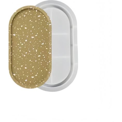 Silicone Résine Époxy Ovale pour Plateau de Rangement et Décoration Maison, Compatible avec Béton Ciment et Plâtre, Accessoire de Moulage Souple pour Création DIY (1/5)