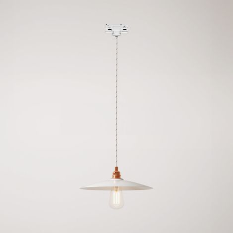 Creative Cables - Candeeiro suspenso com abajur em cerâmica Placa de calha -lâmpada incluída