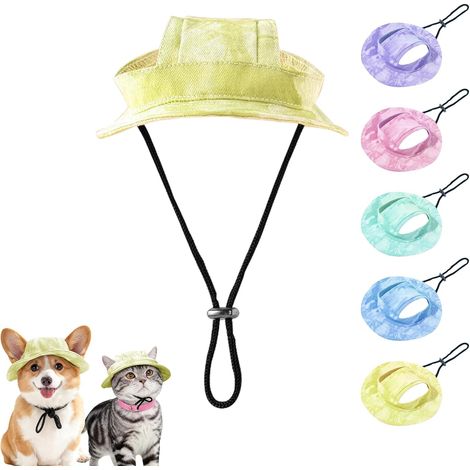 Chapeau de soleil pour chiens & Cappy, casquette de baseball pour chiens, estivale, chapeau pour chiens et chats avec 2 trous pour les oreilles, chapeau pour chiens résistant au soleil, pour S/M/L (1/5)