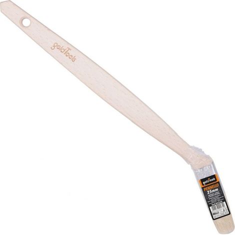 Trade Shop - Pincel Plano 25 Mm Oblicuo Mango Madera Largo Cuello Angular Pintura 90239 - (1/2)