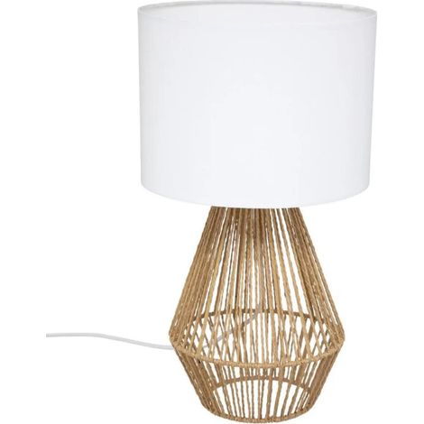 Lampe à Poser Design "Lila" 40cm Beige & Blanc (1/2)