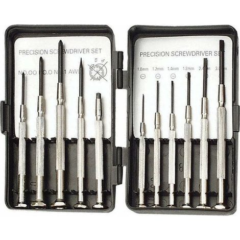 Jeu de tournevis de précision 11 pièces - Kit pour montres et lunettes - Tournevis fins pour petites réparations - Outils de précision et bricolage (1/2)
