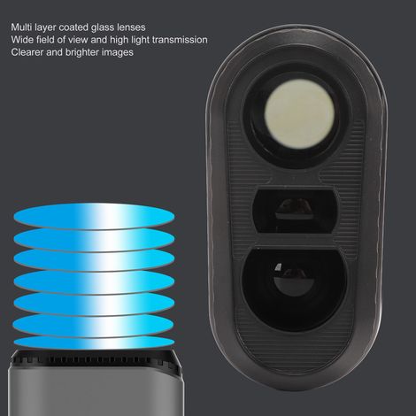 Golf-Laser-Entfernungsmesser mit Neigungsmessung, USB-aufladbar, 6,5-fache Vergrößerung, Reichweite 656 Yards, Schwarz für den Golfplatz (1/5)
