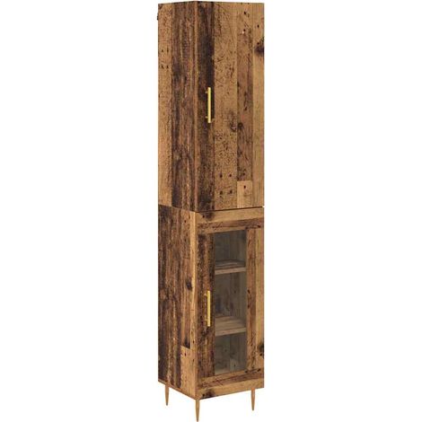 Maison Exclusive - Aparador alto 2 pcs Madera envejecida Madera d