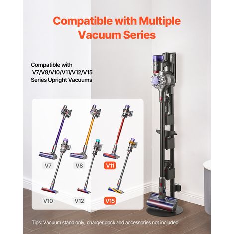 Support d'Aspirateur pour Dyson V7, V8, V10, V11, V12, V15, Porte-aspirateur Vertical Stable avec Accessoires, 3 Clips de Rangement… (1/5)