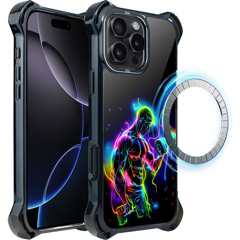 Hülle für iPhone 16 Pro Max ibizu DropGuard Ultra mit MagSafe, ElectroMove, Da ist Power (1/5)