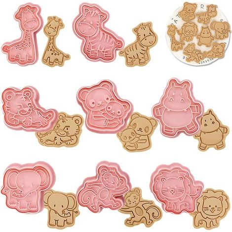 Formine per biscotti a forma di animali per bambini, 8 pezzi (1/5)
