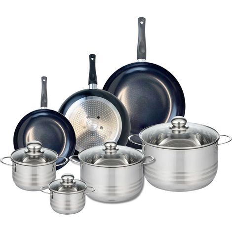 Ensemble de 3 Poêles de cuisson 20, 24 et 28 cm et 4 faitouts 12, 14, 20 et 24 cm Elo Prima Brillant (1/5)