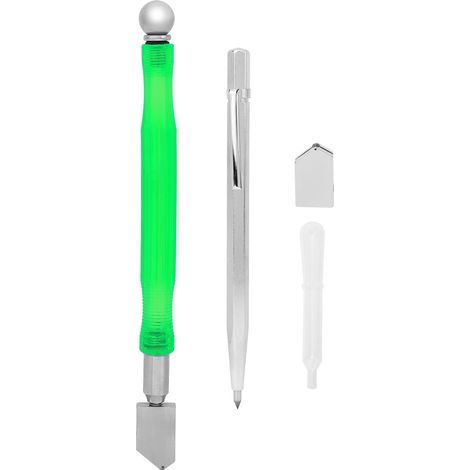 Glasschneider aus Wolframstahl 45, rutschfester Griff zum Schneiden von Diamanten und Mineralien (grün) (1/5)