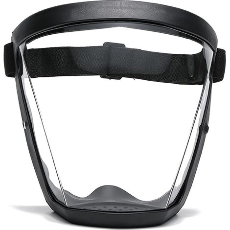 Protector facial superprotector, máscara antivaho, protector facial transparente para adultos, mascarilla de plástico (negra)