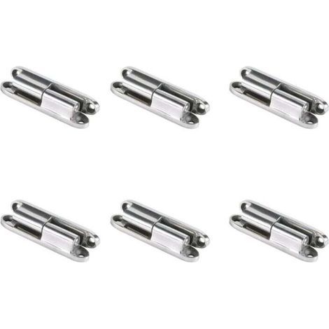 Charnière de réparation de porte d'armoire charnière 14,5 x 80 mm 6 pièces en alliage de zinc charnière à visser pour portes intérieures charnière pour fenêtres et portes (1/5)
