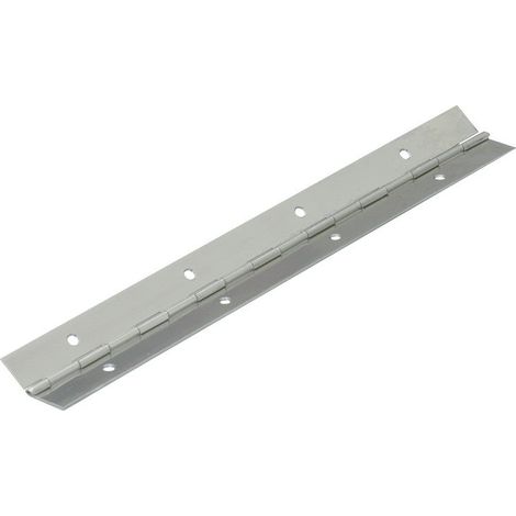 Hettich – Charnière piano en acier nickelé pour meuble – L.600 x l.32 mm – Fixation à visser – Bouts carrés – Charge maximale élevée