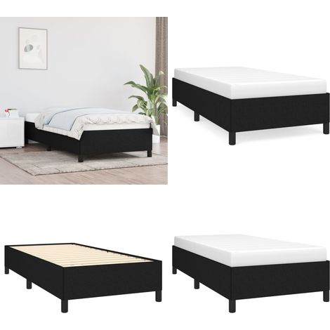 Bettgestell ohne Matratze Schwarz 100x200 cm Stoff - Bettrahmen - Doppelbett - Boxspringbetten - Lattenrost - Schlafzimmermöbel - Home & Living (1/5)