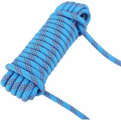 Cuerda de escalada, cuerda de paracaídas, cuerda de supervivencia, cuerda auxiliar de escalada, escalada, descenso, cuerda de seguridad multifuncional de 12 mm (20 m) (1/4)