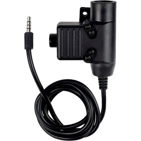 1 Adaptateur PTT,Prise 3,5 mm,Casque radio U94,Bouton commande,Clip pivotant 360 degrés,Câble flexible,Usage professionnel (1/5)