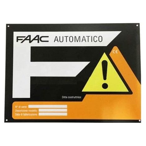 FAAC 732106 Cartello Monitore Mcf Targa Per Segnalazione Cancello Automatico