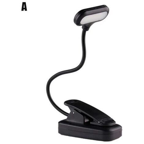 BUNTHAUS PA LED-Augenschutz-Buch-Nachtlicht, verstellbar, Mini-Clip-On-Schreibtischlampe, batteriebetrieben, flexibel, für Reisen, Schlafzimmer, Lesen, A (1/4)