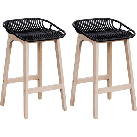 Conjunto sillas isla y bar MALMO roble asiento plástico 65 cm (1/5)