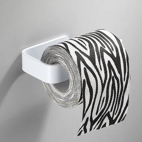 (Petit, blanc) Porte-essuie-tout adhésif pour la cuisine, distributeur de papier toilette, rangement pour armoire, porte-serviettes, accessoires de salle de bain (1/5)