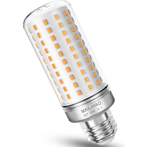 E27 LED Ampoules de Maïs 25w Blanc Chaud 3000K 1900LM 200W Équivalent Ampoules à Incandescence,Bougie décorative E27, Non graduables, Pack 1 [Classe énergétique E] (1/3)