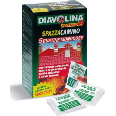 DIAVOLINA PULITORE SPAZZACAMINO PER CAMINI E CANNE FUMARIE 5 PEZZI (37937) (1/6)