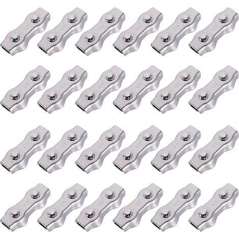 Set aus 24 Seilverbindern aus Edelstahl 304, geeignet für Elektrozäune. (1/5)