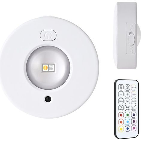 Wiederaufladbarer LED-Strahler mit USB-Anschluss, kabelloses Nachtlicht für Küche, Treppenhaus, Schrank, Farblampe, 12 dimmbare Farben, mit Fernbedienung, magnetisch, Timer (RGB) (1/3)