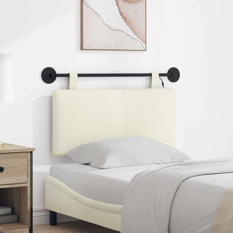 vidaXL Tête de lit suspendue Crème Tissu en velours côtelé (1/5)