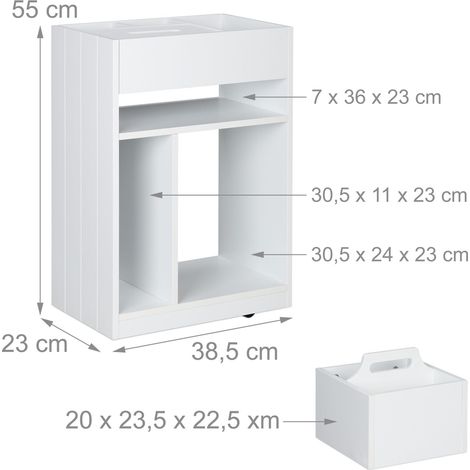 Chariot de rangement roulant polyvalent bureau cuisine 75 x 40 x 80 cm avec roulettes pratiques design moderne en métal blanc (1/5)