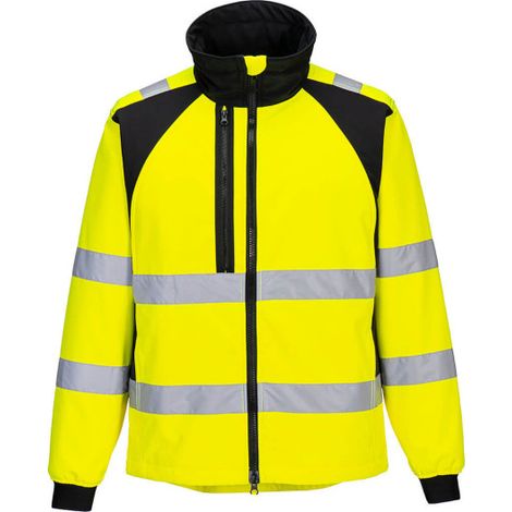 Chaqueta Softshell de Alta Visibilidad WX2 Eco - Seguridad y Comodidad / Amarillo Negro / XXL