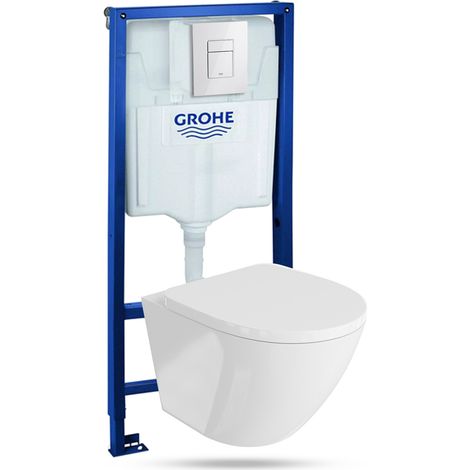 GROHE WC Set mit Vorwandelement, Wand-WC und Spülknopf (1/5)