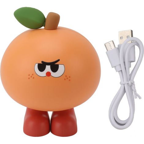 Ortviai Veilleuse en Silicone en Forme de Fruit Orange – Lampe de Nuit USB-C Rechargeable avec 3 Niveaux de Luminosité et Commande par Tap