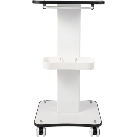 Carro de belleza, capacidad de carga de 15 kg, 4 ruedas silenciosas con bloqueo, color blanco. (1/2)