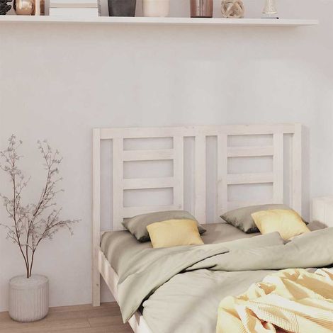 vidaXL Cabecero de cama madera maciza de pino blanco 146x4x100 cm (1/5)