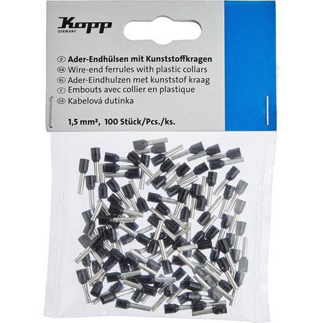 Kopp 354410090, Set di manicotti terminali con collare in plastica, 100 pz., 1,5 mm² (1/4)