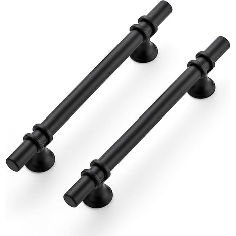 10 Stück Möbelgriffe Schwarz Schrankgriffe 128mm Griffe für Küchenschränke Türgriffe für Küchenschränke Griffe Möbel Mit Rundem Sockel Schubladengriffe (1/5)