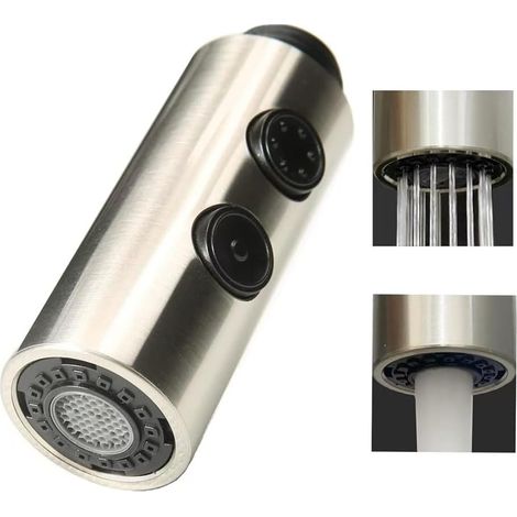 CCYKXA Pull-out faucet head with spray function, anti-splash, water-saving for kitchen sink faucet, chrome spout