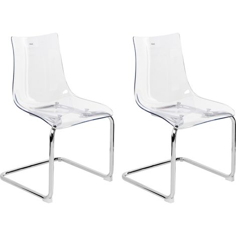 Esszimmerstuhl 2er Set MARSHALL Transparent