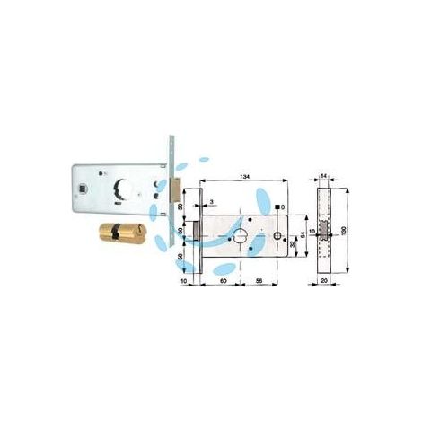 SERRATURA INFILARE PER FASCE CATEN. 1 MANDATA E SCR. MM.64 H 288600 - mm.60 (288.60.0)