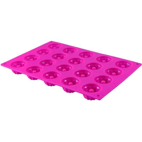 Moule à gâteau en silicone à 20 cavités pour cupcakes et bâtonnets de gâteau (rose)-29.80X19.90X2.20CM-Rosy (1/3)