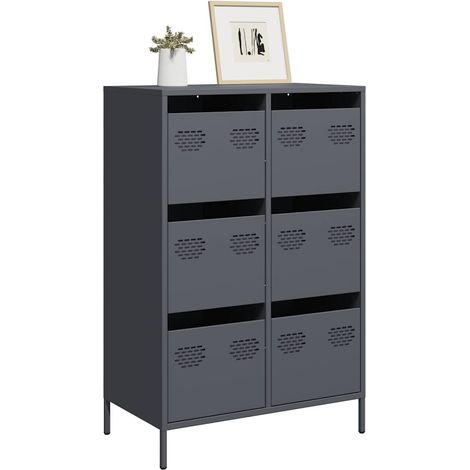 Highboard Anthrazit 68x39x101,5 cm Stahl