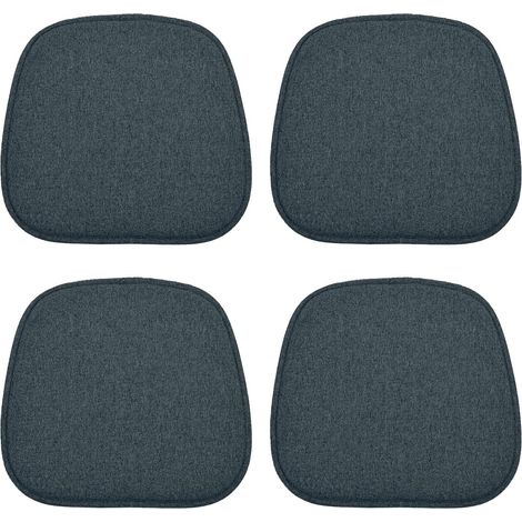 Esszimmer 4 Pack Non-Slip Chair Cushions, Seat Cushion, Washable Chair Cushion for Office Chairs, Indoor/Outdoor Garden (41 x 39 cm, Black) (1/5)