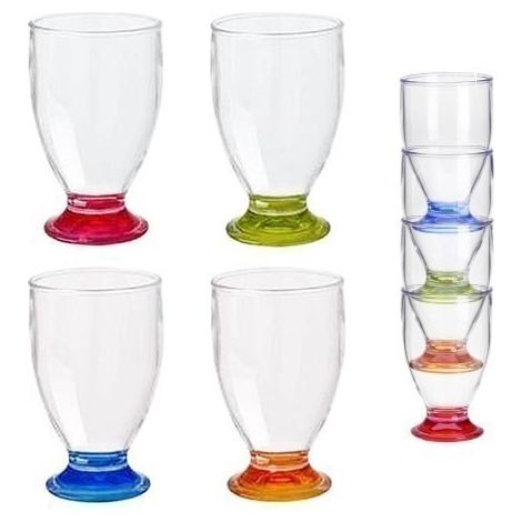 Lots de 4 verres acrylique 17cl avec pied couleur (1/3)