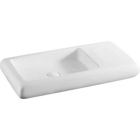 Lavabo da appoggio mod. la33 cm 80 x 42 bianco piletta non inclusa (1/2)