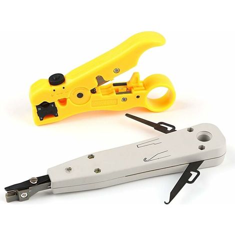 Punch Tool, Wire Stripping Tool Cable Stripping Tool Wire Stripping Tool for UTP Cat5 Cat6 Flat or Round Coaxial Coaxial Wire Stripper (1/4)