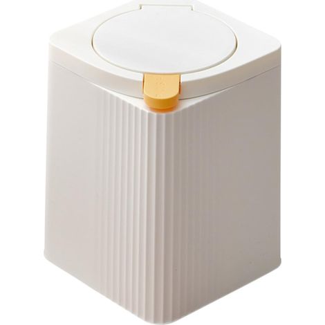 ménagère à bouton poussoir Poubelle en plastique blanc PP et