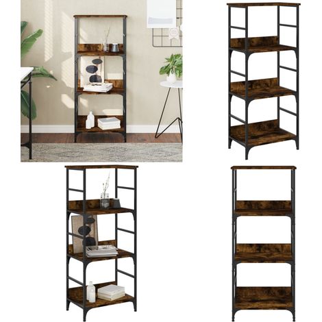 Bücherregal Räuchereiche 50x33x117,5 cm Holzwerkstoff - Bücherregal Industriestil - Bücherregal Räuchereiche
